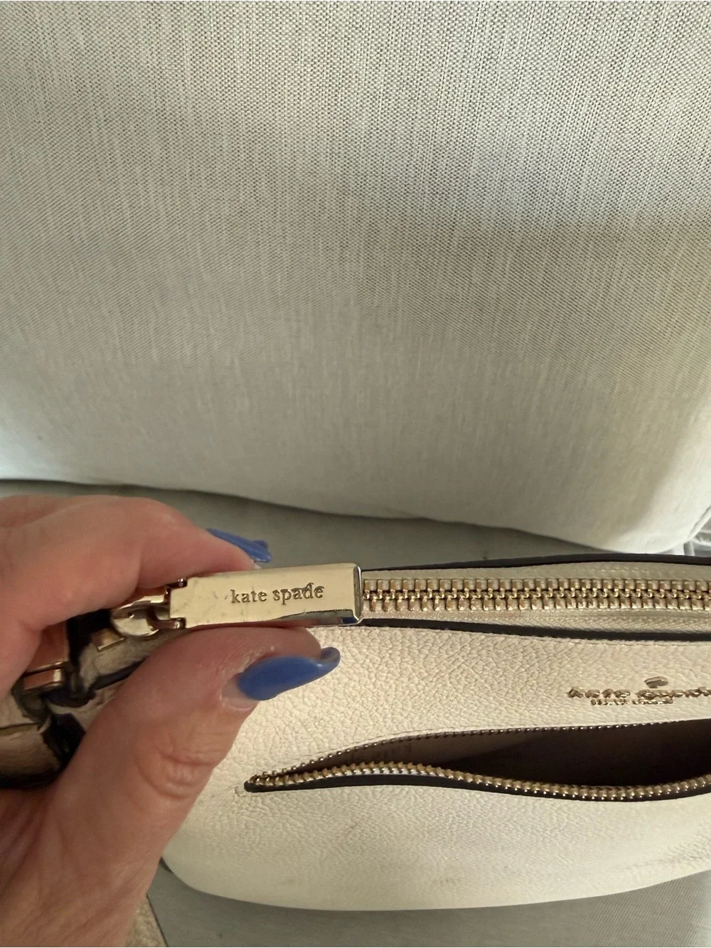 kate spade cream pebbled leather crossbody bag